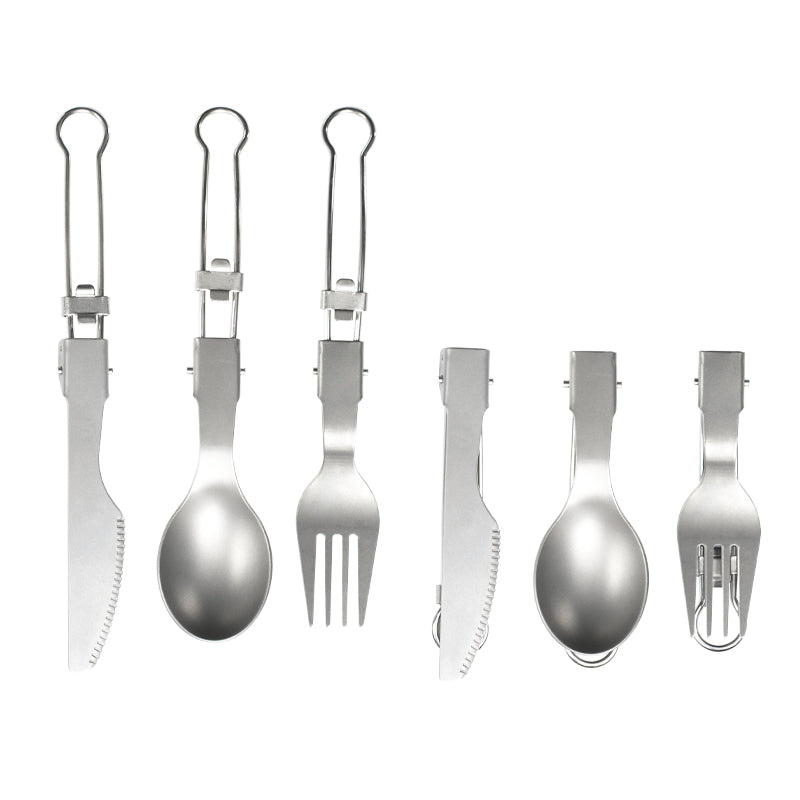 Folding knife, fork, and spoon set