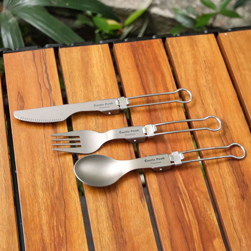 Folding knife, fork, and spoon set