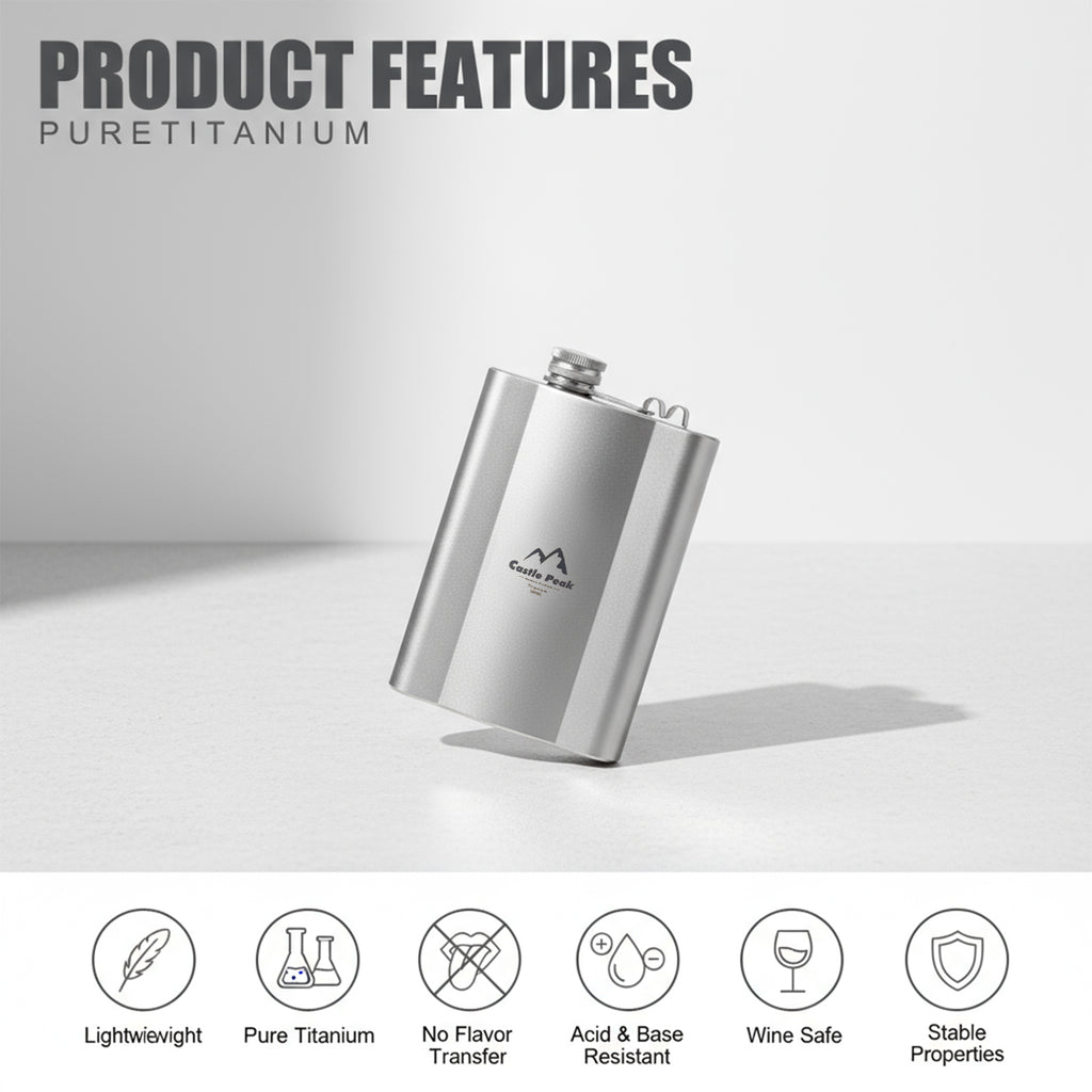Titanium alloy hip flask