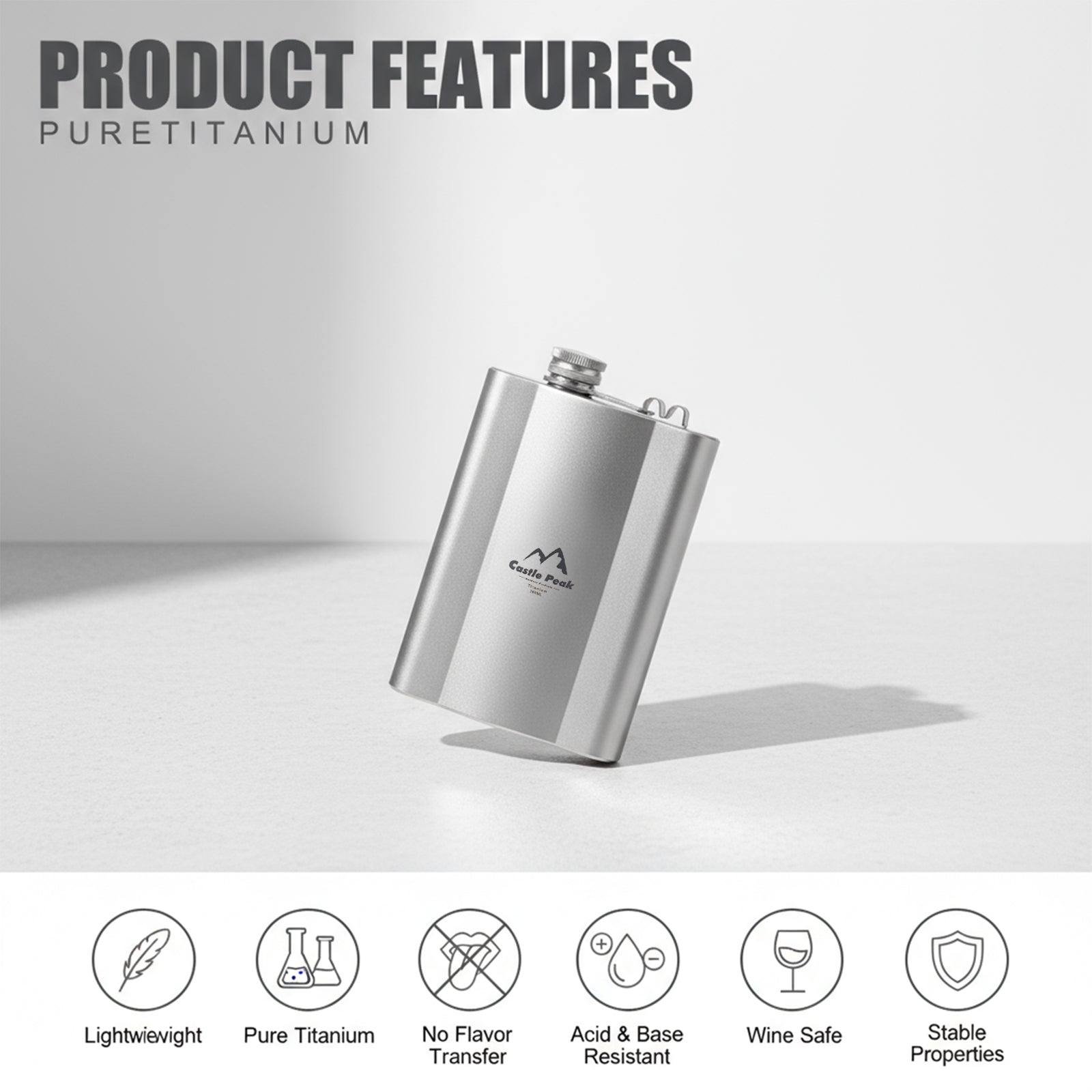 Titanium alloy hip flask
