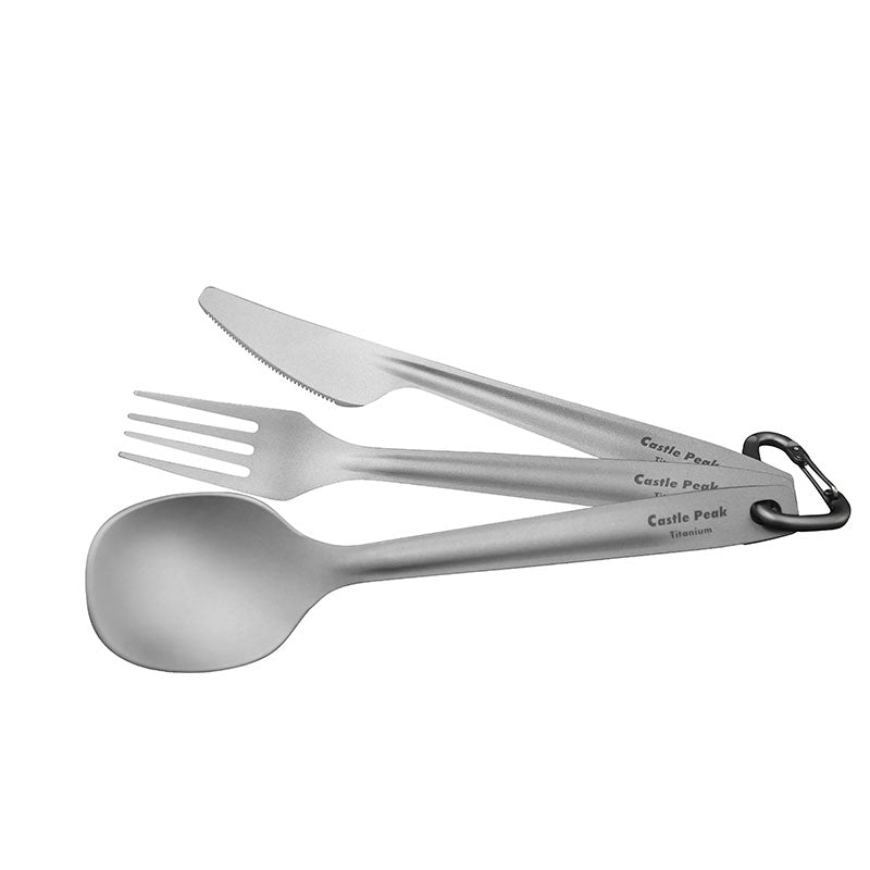 Titanium alloy knife, fork, and spoon set